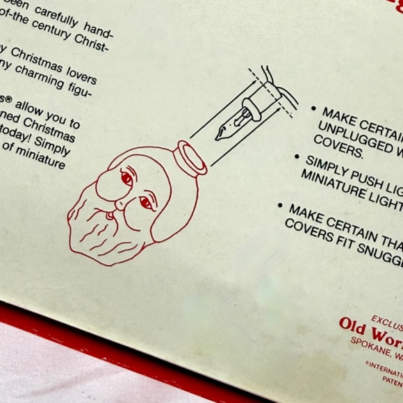 Vintage Old World Christmas 6 Father Christmas Mini Light Covers Santa Excellent - Picture 9 of 13